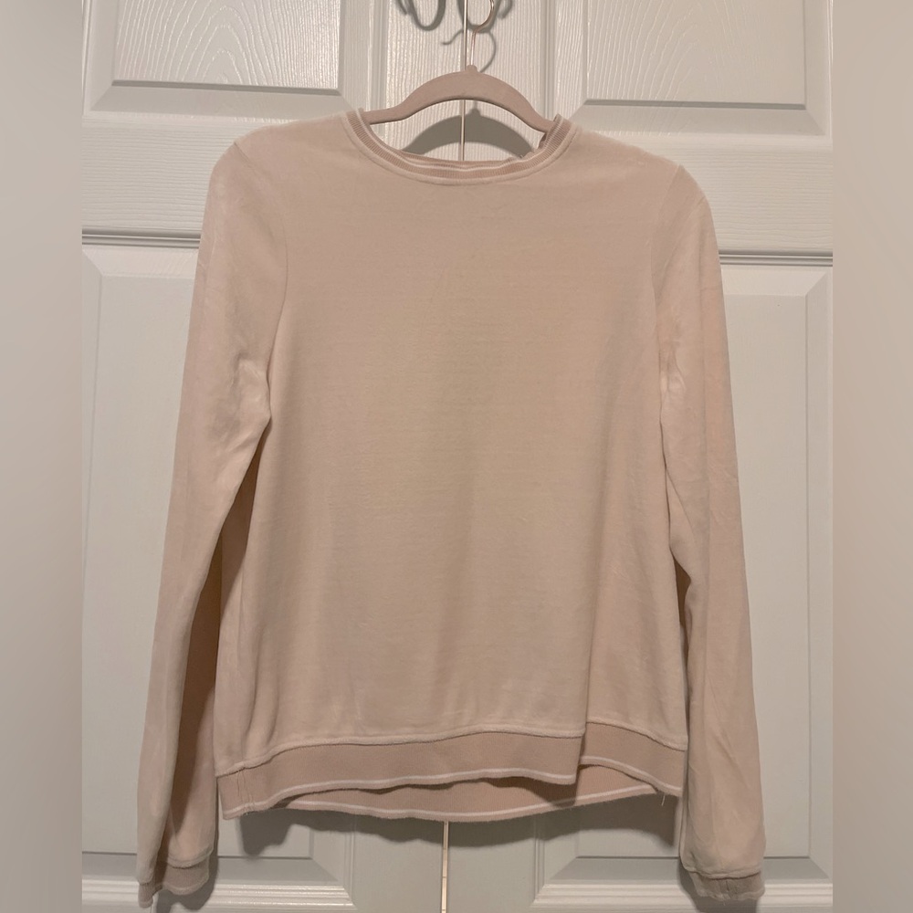Z Supply Pink Velour Pullover Sweater Size Small